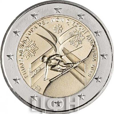 2019, 2 евро Андорра, памятная монета - «Финал кубка мира по горнолыжному спорту 2018-2019».jpg