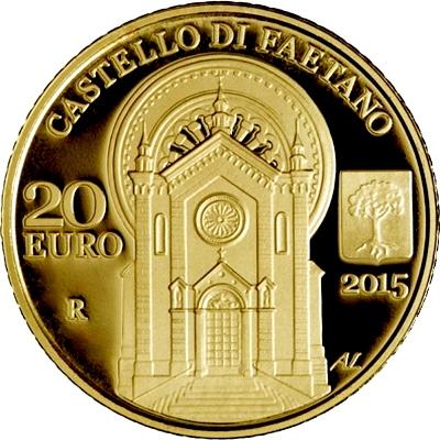 2015, 20 евро Сан-Марино, памятная монета - «CASTELLO DI FAETANO», серия «Архитектурные элементы Сан-Марино» (реверс).jpg