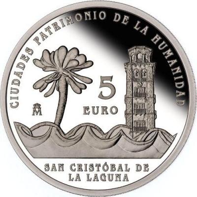 2015, 5 евро Испания, памятная монета - «Сан-Кристобаль-де-ла-Лагуна, серия «Города всемирного наследия» (реверс).jpg