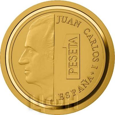 2017, 20 евро Испания, памятная монета - «1 песета Хуана Карлоса I», серия «Сокровища нумизматики» (реверс).jpg
