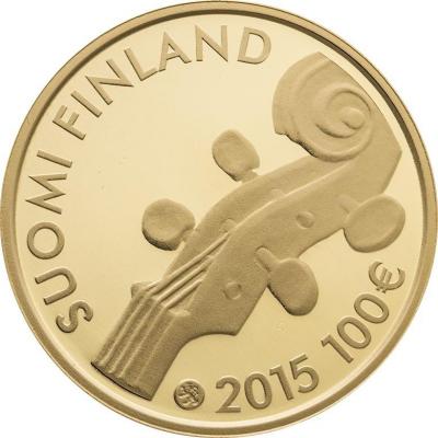 2015, 100 евро Финляндия, памятная монета - «150 лет со дня рождения Ян Сибелиус» (аверс).jpg