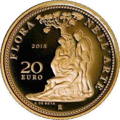 2015, 20 евро Италия, памятная монета - «Флора в искусстве» (реверс).jpg