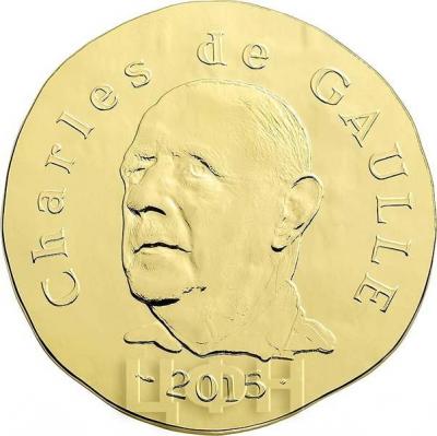 2015 год, 10, 50 и 200 евро Франция, памятные монеты - «Шарль де Голль», серия «1500 лет французской истории» (реверс).jpg