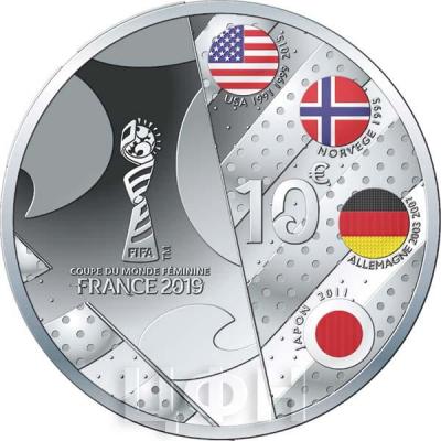2019 год, серия памятных монет Франция - «Чемпионат мира по футболу среди женщин Франция 2019» (реверс).jpg