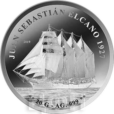 Бенин 1000 франков кфа 2019 «JUAN SEBASTIÁN ELCANO 1927» (реверс).jpg