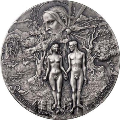 Бенин 5000 франков кфа 2019 «Адам и Ева» (реверс).jpg