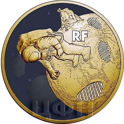 2019, серия памятных монет Франции - «50-летие первой высадки человека на Луну» (реверс).jpg