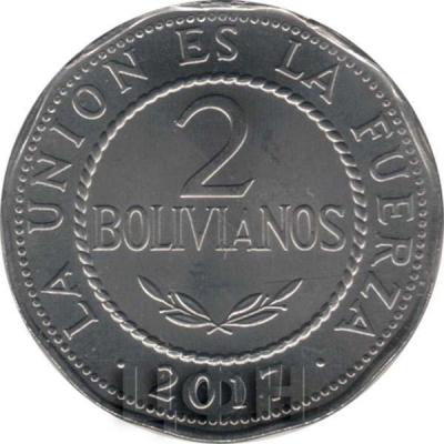 2017 год, Боливия 2 боливиано (реверс).jpg