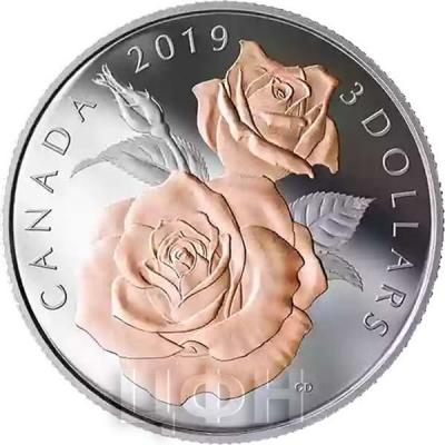 2019, Канада 3$ «Розы Елизаветы II» (реверс).jpg