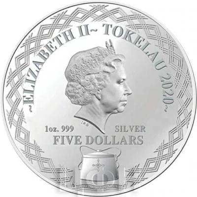 2020, Токелау 5 долларов «Год крысы» (аверс).jpg