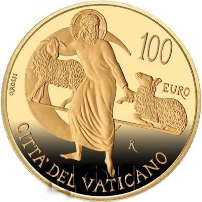 2019, Ватикан 100 евро «Литургия» (аверс).jpg