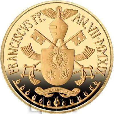 2019, Ватикан 100 евро «Литургия» (реверс).jpg