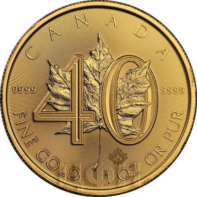 2019, Канада 50 долларов «40 лет золотому кленовому листу» (реверс).JPG