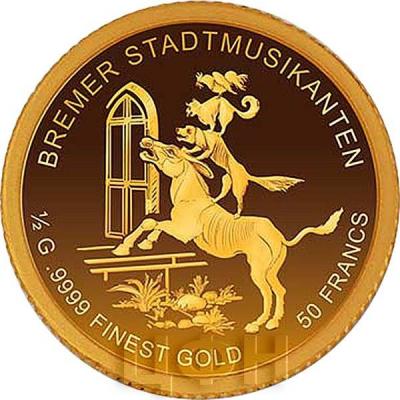 2019, Бурунди 50 франков «BREMER STADTMUSIKANTEN» (реверс).jpg