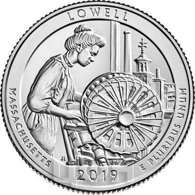 2019, США «Lowell National Historical Park» (реверс).jpg