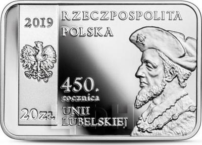 2019, Польша 20 злотых «450-летие Люблинского союза» (аверс).jpg