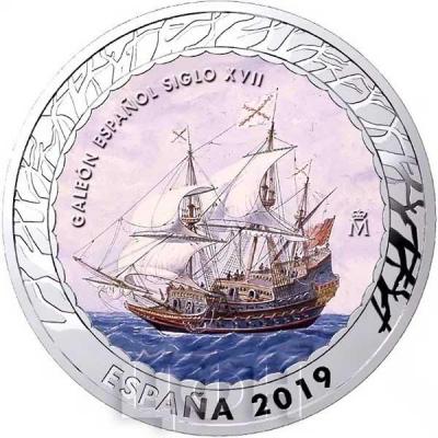 2019, Испания 1.5 евро «GALEÓN ESPAÑOL SIGLO XVII» (реверс).jpg