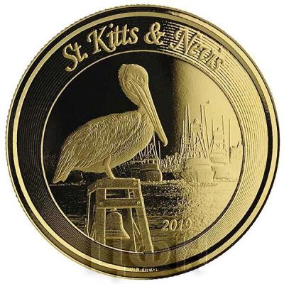 2019, Сент-Китс и Невис 10 долларов «Пеликан» (реверс).jpg