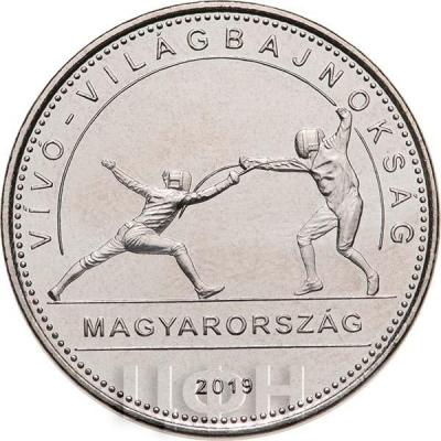 Венгрия 50 форинтов 2019 «Чемпионат мира по фехтованию 2019» (реверс).jpg