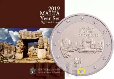 2019, Мальта 2 евро «Храм Та’ Хаджрат, мальт» (аверс в альбоме).jpg