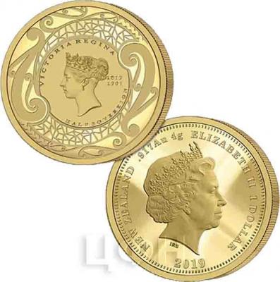 Новая Зеландия 1$ 2019 «Виктория» (реверс).jpg