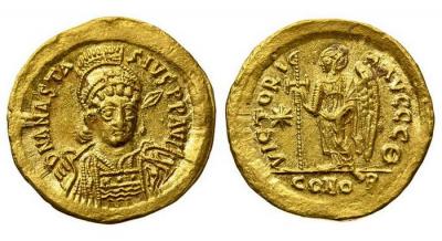 Византийская империя, Анастасий I, 491-518 годы, солид у.jpg