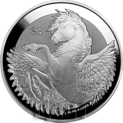 Британские Виргинские Острова 5 долларов 2019 год  «Пегас» (реверс).jpg