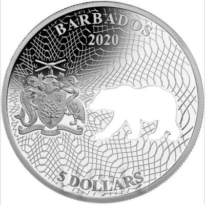 2019 год Барбадос 5 долларов (аверс).jpg