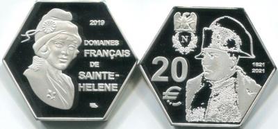 10   FRENCH DOMAINS OF ST. HELENA 20 EUROS 2019 NAPOLEON, PROOF.jpg