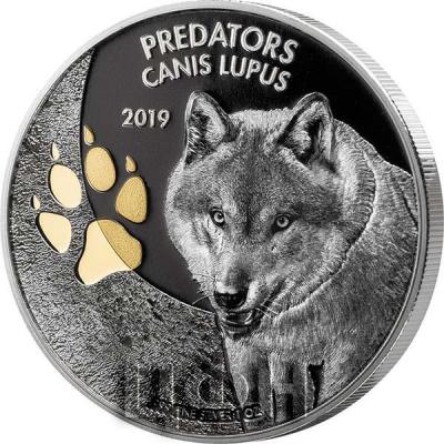 Конго 20 франков 2019 года «Волк» (реверс).jpg