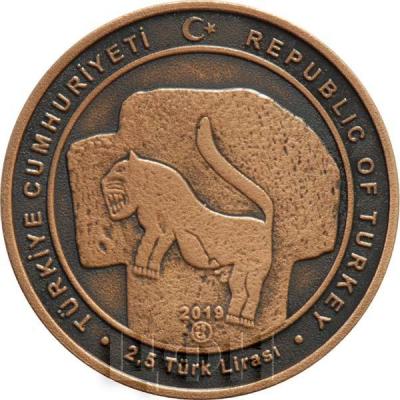 Турция 2.5 лиры 2019 год «Гёбекли-Тепе» (аверс).jpg
