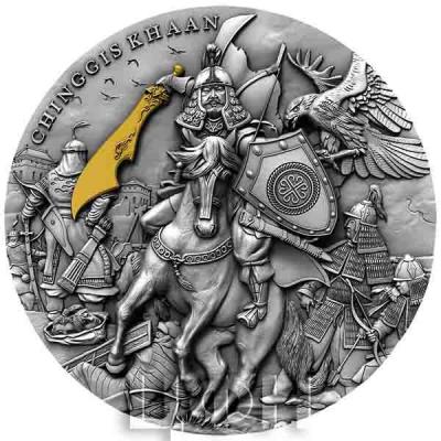 2019, Ниуэ 5 долларов «Чингиз Хан» (реверс).jpg
