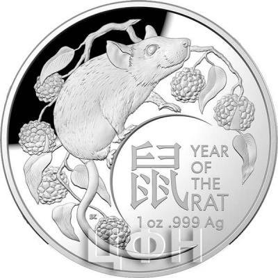 Австралия 2020 год 5$ «Год Крысы» (реверс).jpg
