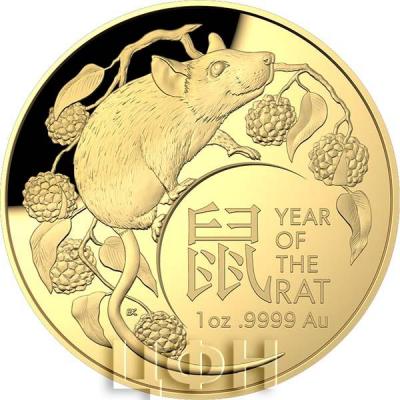 Австралия 2020 год 100$ «Год Крысы» (реверс).jpg