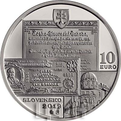 10 евро Словакия 2019 год «150 лет со дня рождения Михала Босака» (аверс).jpg
