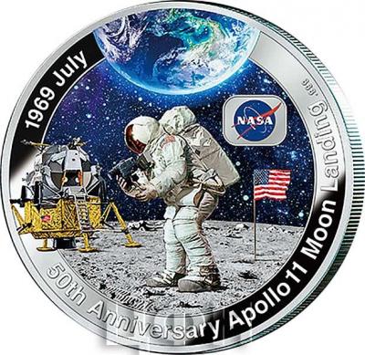 40$ Острова Кука 2019 год «50th ANNIVERSARY APOLLO 11 MOON LANDING» (реверс).jpg