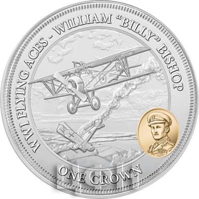 2018 год Тристан-да-Кунья 1 крона «WWI FLYING ACES - WILLIAM BISHOP» (реверс).jpg