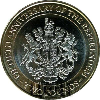 2017 год, 2 фунта Гибралтар памятная монета - «FIFTIETH ANNIVERSARY OF THE REFERENDUM» (реверс).jpg