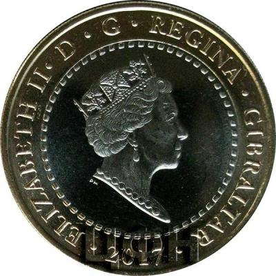 2017 год, 2 фунта Гибралтар памятная монета (аверс).jpg