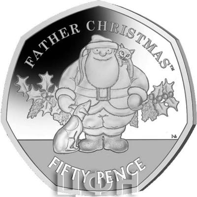 50 пенсов Гибралтар 2019 «FATHER CHRISTMAS» (реверс).jpg