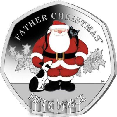 50 пенсов Гибралтар 2019 «FATHER CHRISTMAS» (реверс).jpg