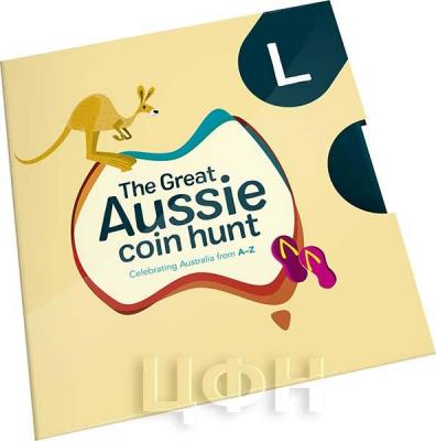 Австралия 2019 год 1 доллар «The Great Aussie Coin Hunt A-Z» (упаковка).jpg