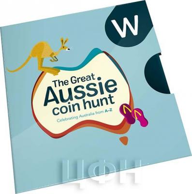 Австралия 2019 год 1 доллар «The Great Aussie Coin Hunt A-Z» (упаковка).jpg