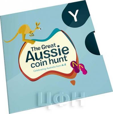 Австралия 2019 год 1 доллар «The Great Aussie Coin Hunt A-Z» (упаковка).jpg