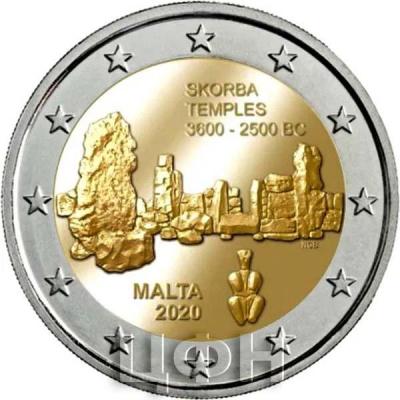 2 евро Мальта 2020 год «SKORBA TEMPLES» (реверс).jpg