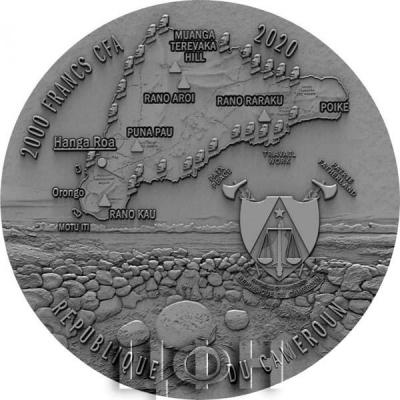 2020 год памятная монета Камерун 2000 франков «Остров Пасхи» (аверс).jpg