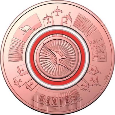 Австралия 1 доллар 2020 год QANTAS (реверс).jpg