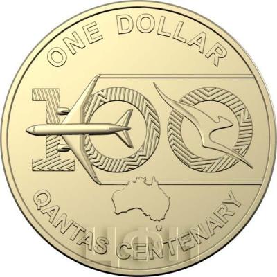 Австралия 1 доллар 2020 год «QANTAS CENTENARY» (реверс).jpg