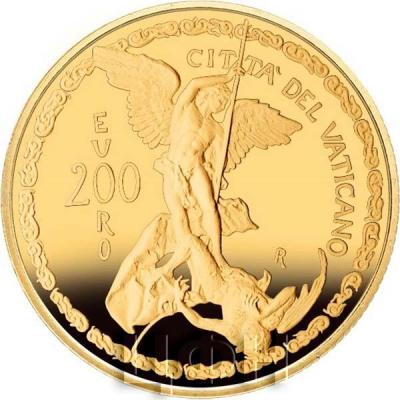 Ватикан 200€ 2019  «Архангел Михаил» (аверс).jpg