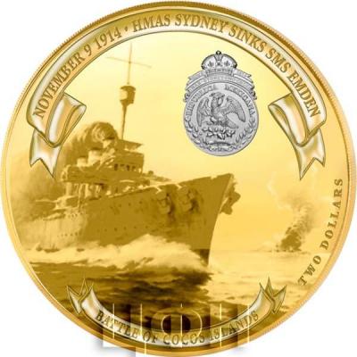 2019 год Ниуэ 2 доллара «Бой у Кокосовых островов BATTLE OF COCOS ISLANDS» (реверс).jpg